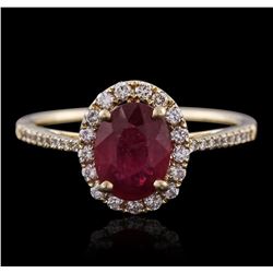 14KT Yellow Gold 1.25ct Ruby and Diamond Ring