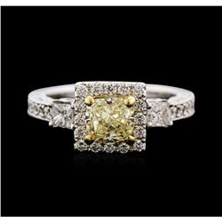 18KT White Gold 2.06ctw Fancy Yellow Diamond Ring