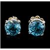 Image 1 : 14KT White Gold 2.00ctw Blue Zircon Earrings