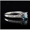 Image 2 : 14KT White Gold 0.92ct Blue and White Diamond Ring