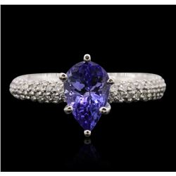 14KT White Gold 1.58ct Tanzanite and Diamond Ring