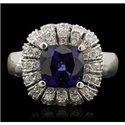 14KT White Gold 2.25ct Tanzanite and Diamond Ring