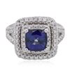 Image 1 : 14KT White Gold 2.72ct Sapphire and Diamond Ring