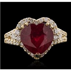 14KT Yellow Gold 5.41ct Ruby and Diamond Ring