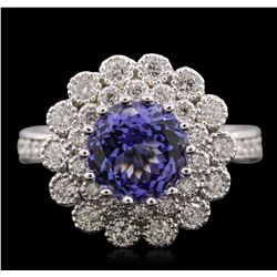 14KT White Gold 2.27ct Tanzanite and Diamond Ring