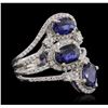 Image 2 : 14KT White Gold 2.64ctw Sapphire and Diamond Ring