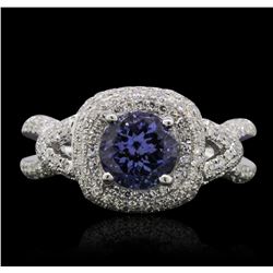 14KT White Gold 1.56ct Tanzanite and Diamond Ring