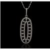 Image 2 : 14KT White Gold 1.79ctw Diamond Pendant With Chain