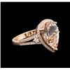 Image 2 : 14KT Rose Gold 3.97ct Morganite and Diamond Ring