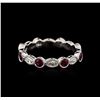 Image 1 : 18KT White Gold 0.34ctw Ruby and Diamond Ring