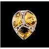 Image 1 : 14KT Yellow Gold 15.33ctw Citrine and Diamond Ring