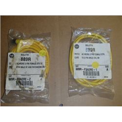 LOT OF 2 NEW ALLEN BRADLEY 889R-F3AERE QD CORDSET SER A