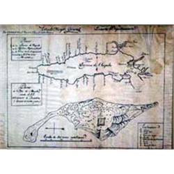 Framed Original Mexican War Battle Plan. 12  x 16 . Estimate $200-$300.…