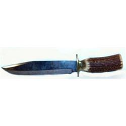 Large Bowie Knife With Antler Handle. 15.5 . Estimate $200-$300.…