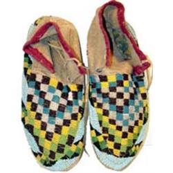 Arapahoe Indian Beaded Moccasins, circa 1880. 10" long. Estimate $400-$500.…