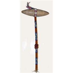 Northern Plains Indian Beaded War Club. 15.5  long. Estimate $600-$800.…