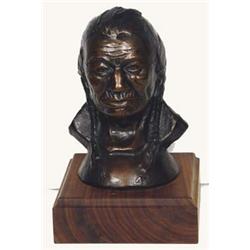 Ace Powell (1912-1978). Bronze sculpture. "Blackfoot Man" #23/50. 8" tall. Estimate $500-$600.…