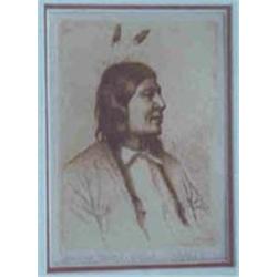 Joseph Henry Sharp (1859-1953). Etching. "White Swan Crow." #134/227. 5.25" x 4". Estimate $400-$…