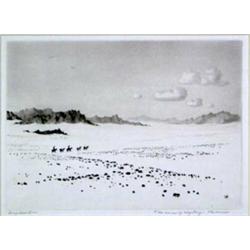 George Elbert Burr (1859-1939). Etching. "The Land of Mystery - The Desert."  7.25" x 9.75". Esti…