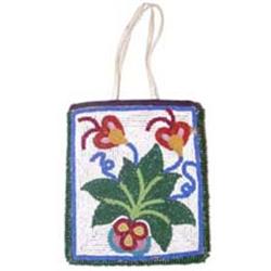 Chippewa Indian Beaded Mirror Bag, circa 1900's. Beaded on one side. Excellent condition. 5.75" x…
