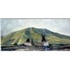 Image 1 : Ken Longmore. Gouache. Indian camp. Framed & matted under glass, sight size 8.5" x 18.5". Estimat…