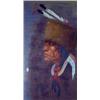 Image 1 : Ace Powell (1912-1978). Oil on canvas. "Blood Brave." 14" x 8". Estimate $750-$1,000.…