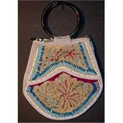 Beaded Iroquois Indian Leather Bag. Beaded both sides. 7" x 7". Estimate $500-$750.…