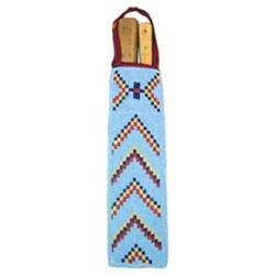 Assiniboine Beaded Knife Case. 10.5  long. Estimate $500-$750.…