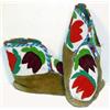 Image 1 : Beaded Blackfoot Moccasins. Moose hide, circa 1950's. 9" long. Estimate $500-$600.…