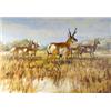 Image 1 : John Tayson. Oil on board. "Antelopes." 24" x 36". Estimate $1,200-$1,500.…
