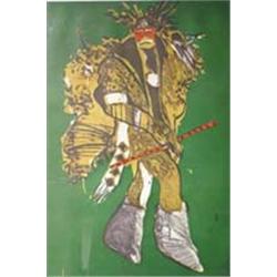 Fritz Scholder (b.1937.) Print. "Luiseno." 62" x 43". Estimate $1,500-$2,000.…