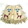 Image 1 : Plateau Indian Beaded Hide Vest. Pictorial beaded designs on both sides. 11.5" x 14" without frin…