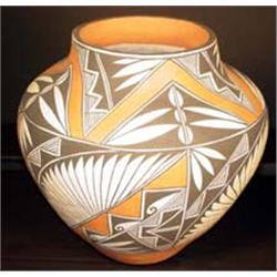 Acoma Pot signed  R. Shroulate . 10.75  tall.  Estimate $600-$800.…