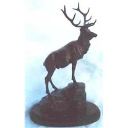 Robert Scriver (1914-1999). Bronze sculpture. "Six Point Bull." #100/110. 11" x 6". Estimate $1,0…