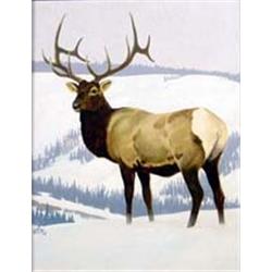 Don Rodell (b.1932). Oil on board. Elk, circa 1974. 10" x 8". Estimate $500-$750.…