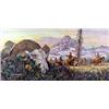 Image 1 : Jack Hines (b.1923). Oil on canvas. Hunters & skull. 15" x 30". Estimate $2,000-$3,000.…