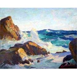 Frank H. Meyers (1899-1956). Oil on canvas. Seascape. Beautiful work. 18" x 24". Estimate $1,000-…