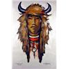 Image 1 : Gerda Christoffersen. Oil on canvas. "Buffalo Hunt Sioux." 35" x 24". Estimate $1,000-$1,500.…