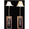 Image 1 : Ace Powell (1912-1978). Bronze bear wall sconce Lamps with rawhide shades. 25" tall with shades. …