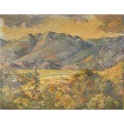 Eric Gibberd (1897-1972). Oil on canvas. Landscape. 18" x 24". Estimate $3,000-$4,000.…