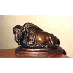 Earle E. Heikka (1910-1941). Bronze sculpture.  Bull Buffalo.  5  x 5.5 . Estimate $500-$750…