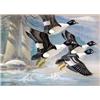 Image 1 : Ron Jenkins (b.1932). Pastel. Flying ducks. Framed & matted under glass, sight size 10" x 14". Es…