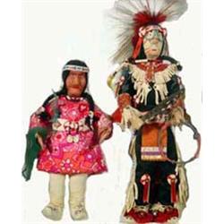 Indian Dolls of Gros Ventre & Assiniboine Heritage. From Fort Belknap Agency Harlem, Montana, cir…