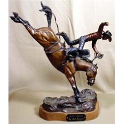 Bob Burkhart. Bronze sculpture. "Costly Mistake." #22/25. 15" tall. Estimate $1,500-$2,000…