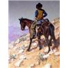 Image 1 : Harold Lyon (b.1930). Oil on canvas. "Spring Round-Up." 20" x 16". Estimate $1,000-$1,500.…