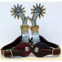 Silver Inlaid Spurs. Card suit style. ® Inside heelband. Estimate $400-$500.…