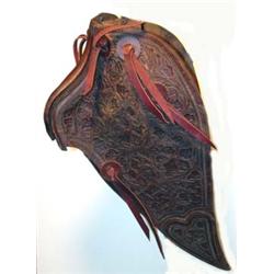 Carved Leather Tapaderos. Estimate $150-$200.…