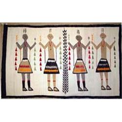 Navajo Indian Yei Rug, 4 Male Figures. 30.5" x 51". Estimate $600-$900.…