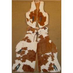 Child's Calf Hide Chaps & Vest. As cute as it gets! Estimate $400-$500.…