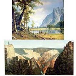 Detroit Publishing Company Hand Colored Photograph. "50502 Grand Canyon of the Yellowstone" circa…